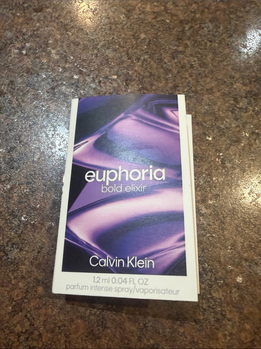 5/$25.00 Calvin Klein Euphoria Bold Elixir Sample Card - Purple and White